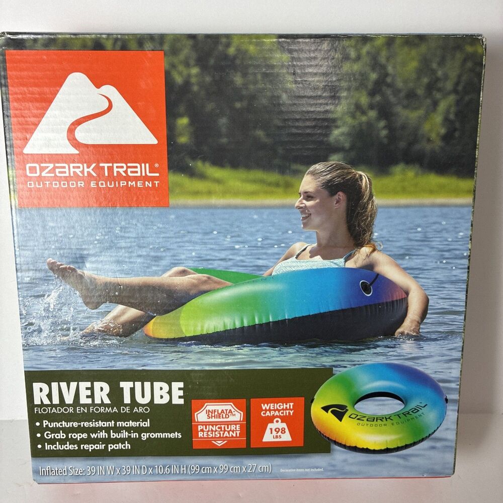OZARK TRAIL 39” GREEN RIVER TUBE : 1 LARGE ADULT SIZED TUBE: PUNCTURE RESISTANT